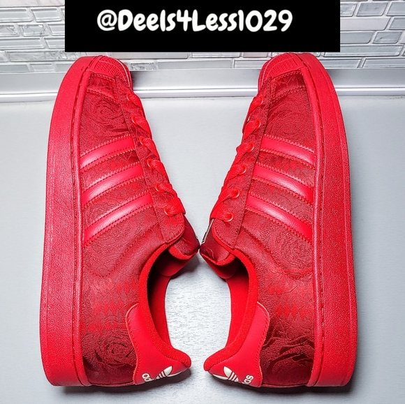 Adidas Originals Superstar 2 Floral Embroidery Mens Size 11 Scarlet Red main image 2